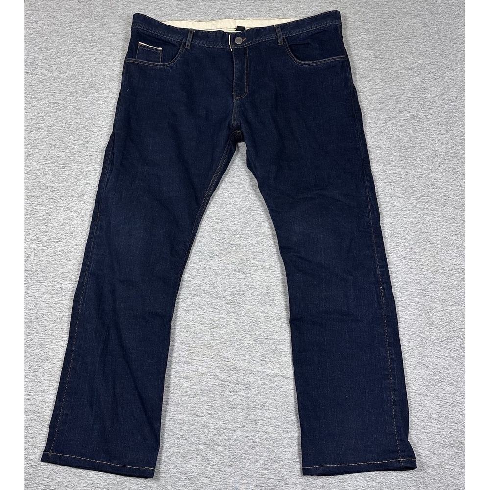 Street & Steel Motorcycle Jeans Mens 42x32 Blue Selvedge Denim w/ Knee Armor